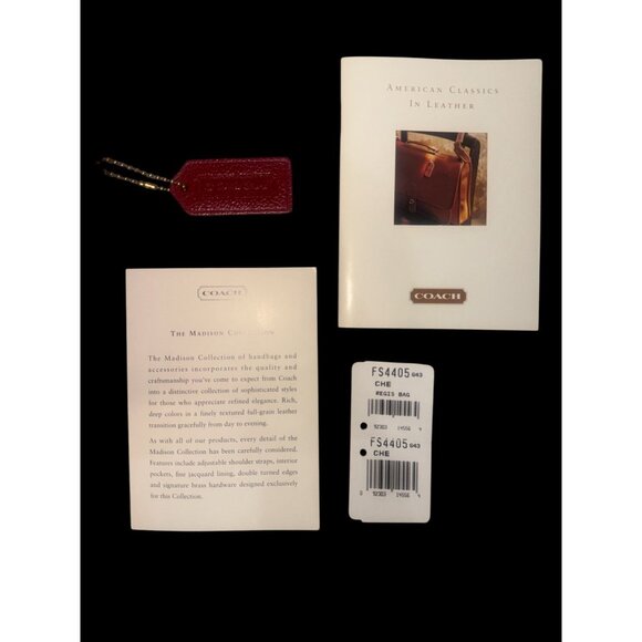 VTG Coach Madison Regis Bag 4405 Cherry Caviar Leather Crossbody 90s Italy + Tag - Picture 11 of 11